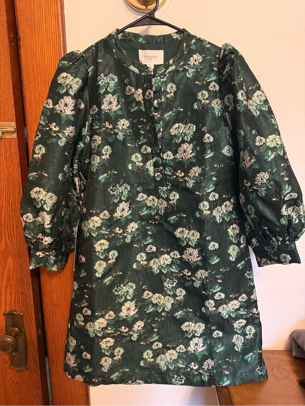 Tuckernuck Pomander Place Emerald Green Floral Jacquard dress